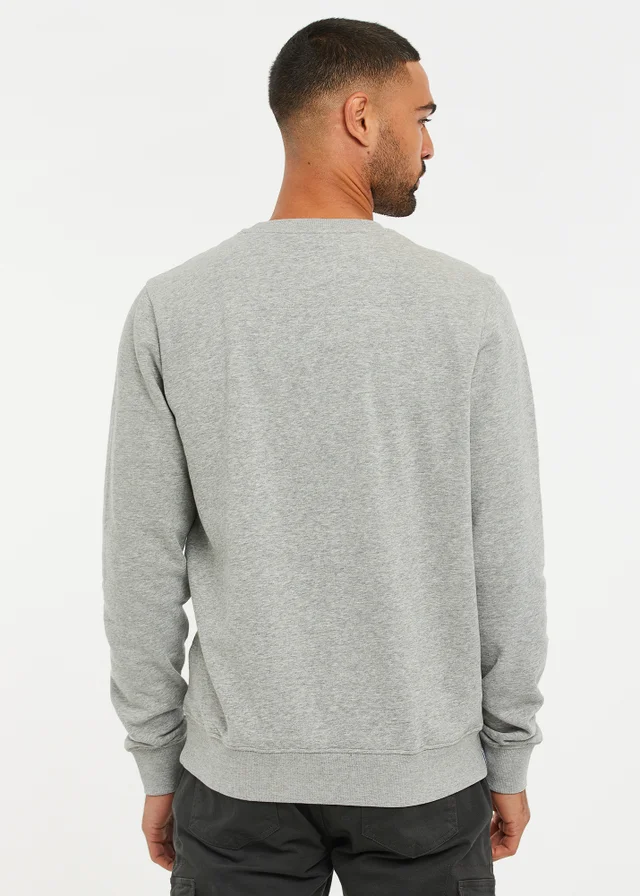 Threadbare Light Grey Cotton Blend Crew Neck Sweatshirt