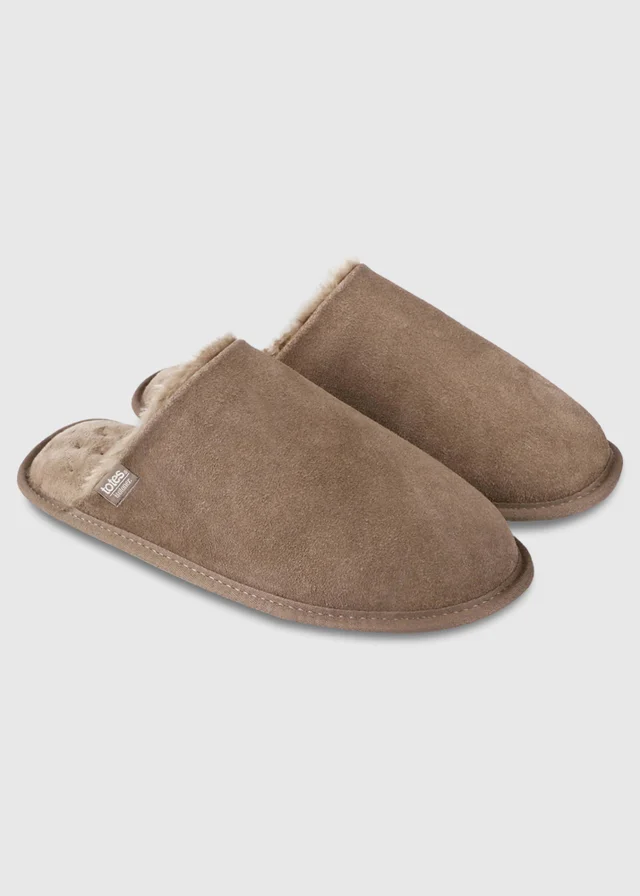 Totes Isotoner Sand Real Suede Mule Slippers