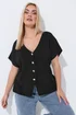 Yours Limited Curve Black Short Sleeve Knitted Top - 20 Image 1