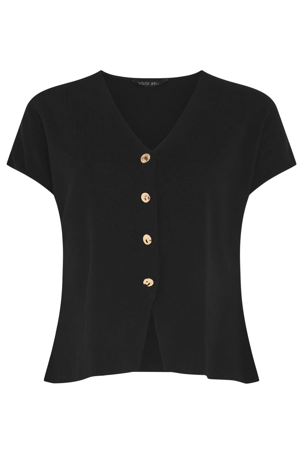 Yours Limited Curve Black Short Sleeve Knitted Top - 20 Image 5