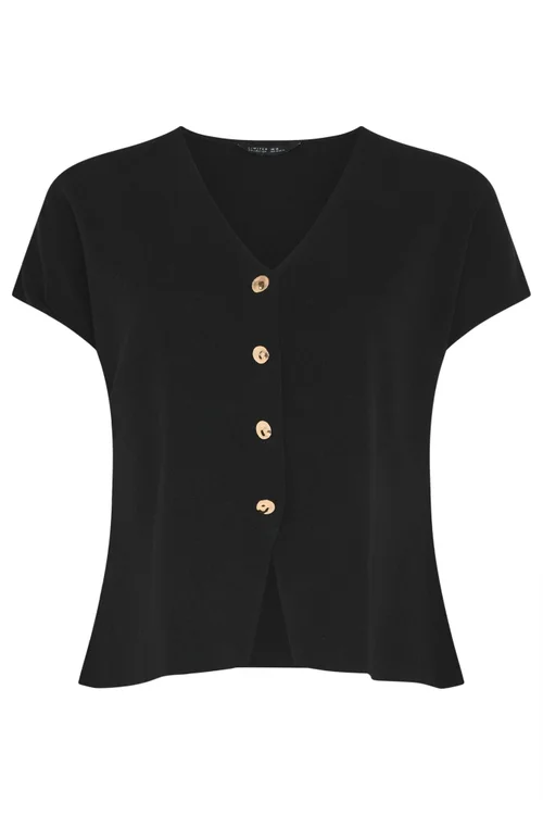 Yours Limited Curve Black Short Sleeve Knitted Top - 20 Image 5