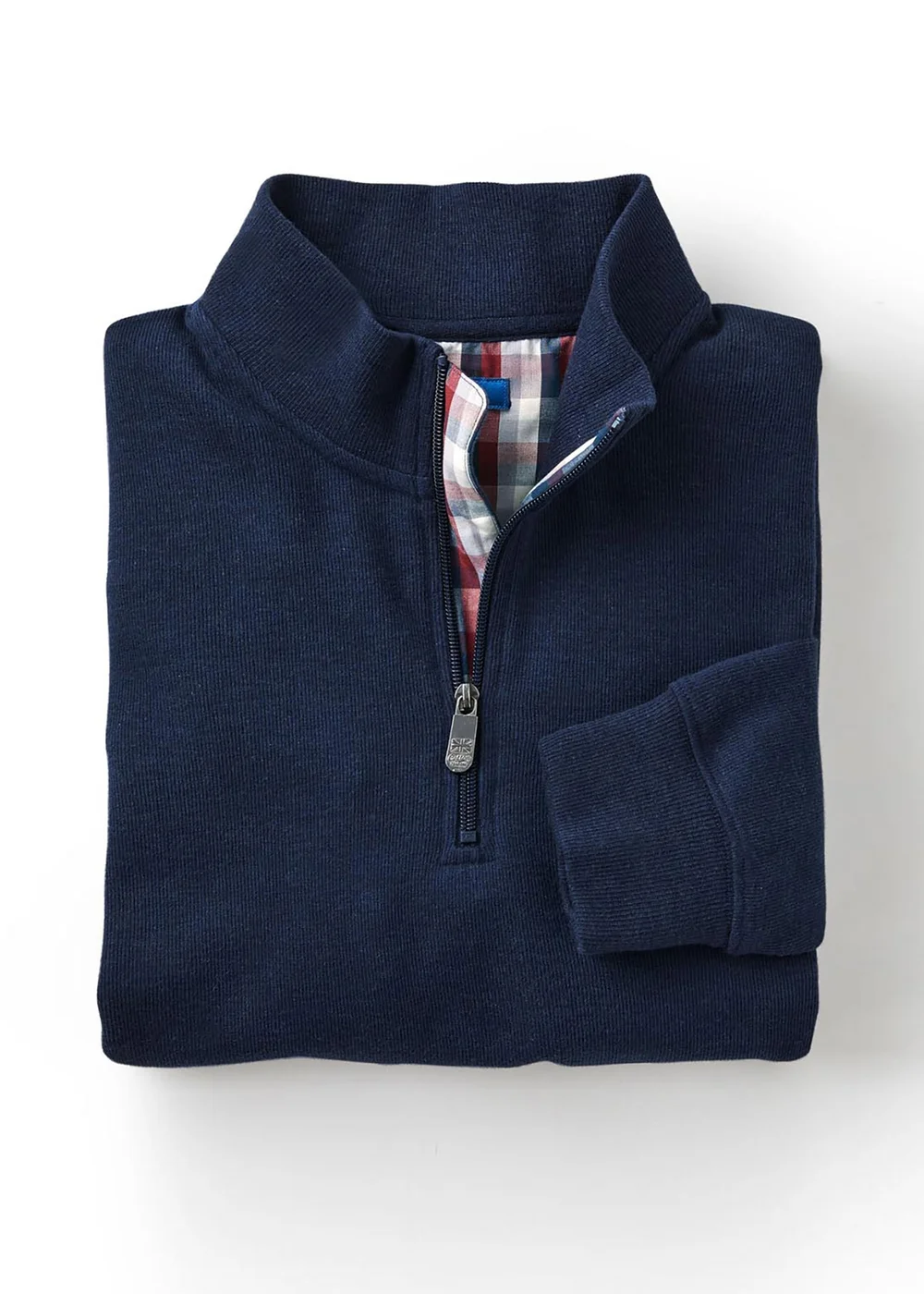 Cotton Traders Dark Sky Half Zip Brushed Rib Top - XL Image 4