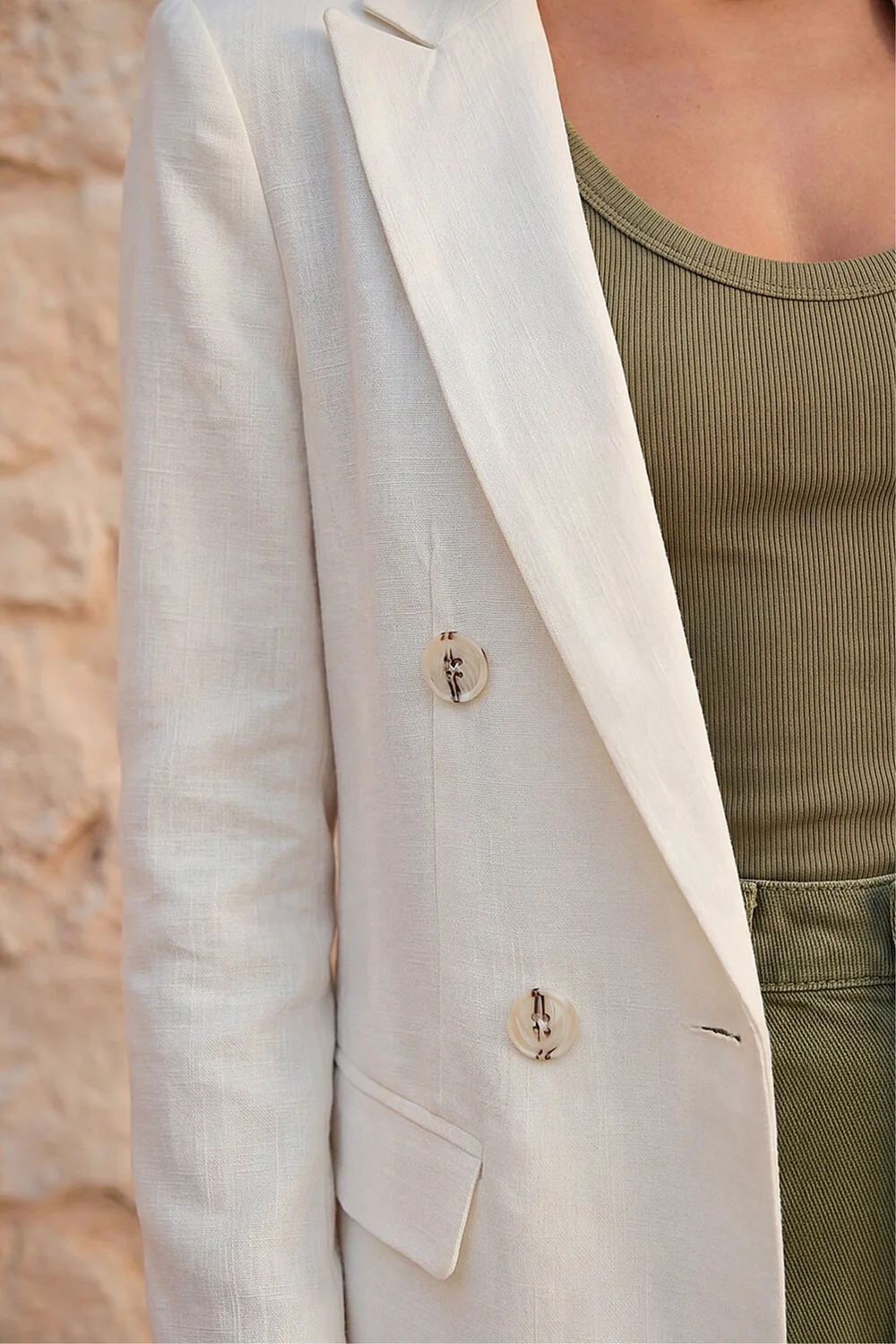 Roman Ivory Linen Blend Blazer - 18 Image 3
