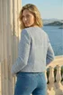 Roman Blue Collarless Boucle Jacket - 16 Image 2