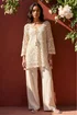 Roman Natural Crochet Tie Front Knit Tunic - S Image 1
