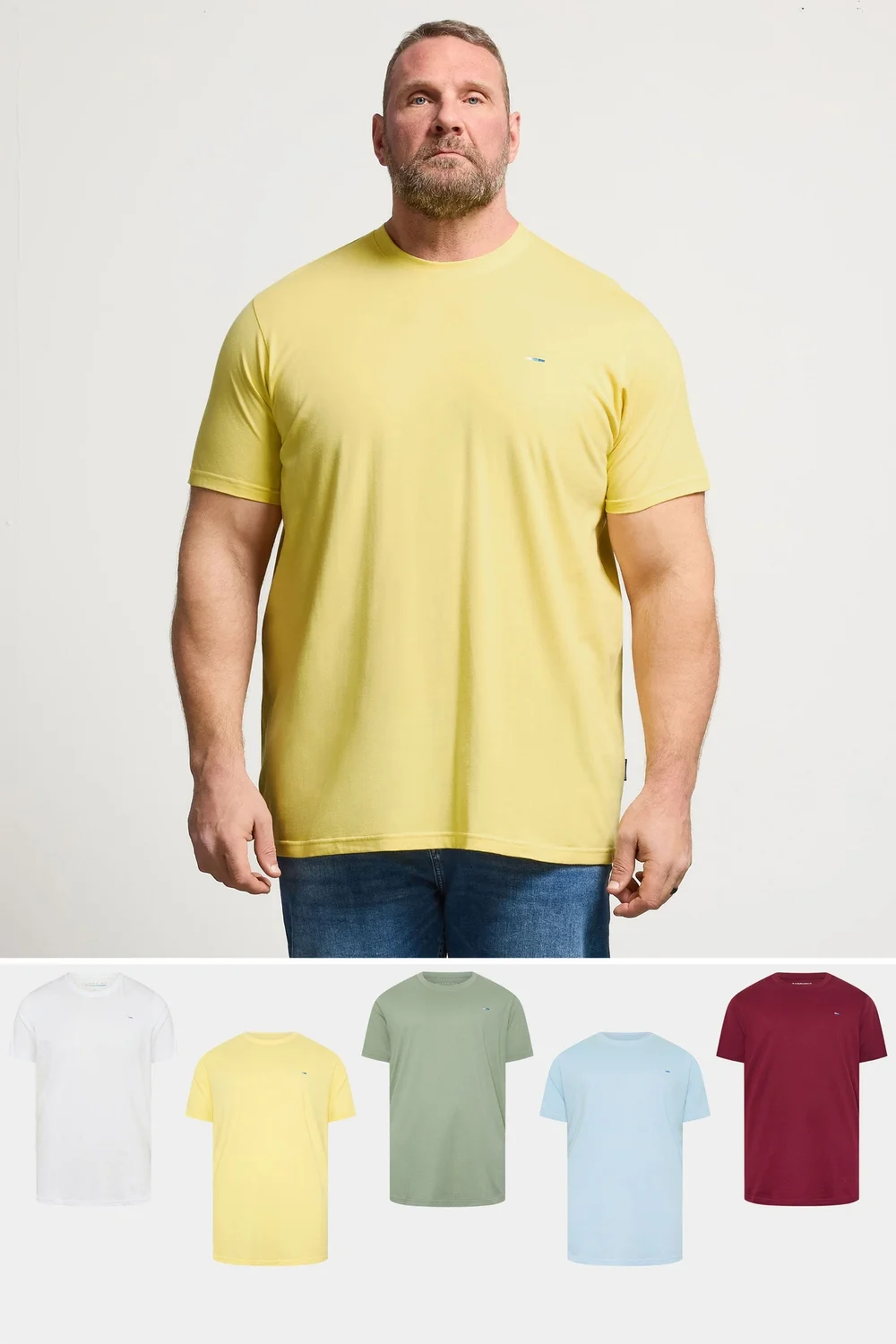 BadRhino 5 Pack Yellow/Green/Blue/Red/White Core T-Shirts - 5-6XL Image 2