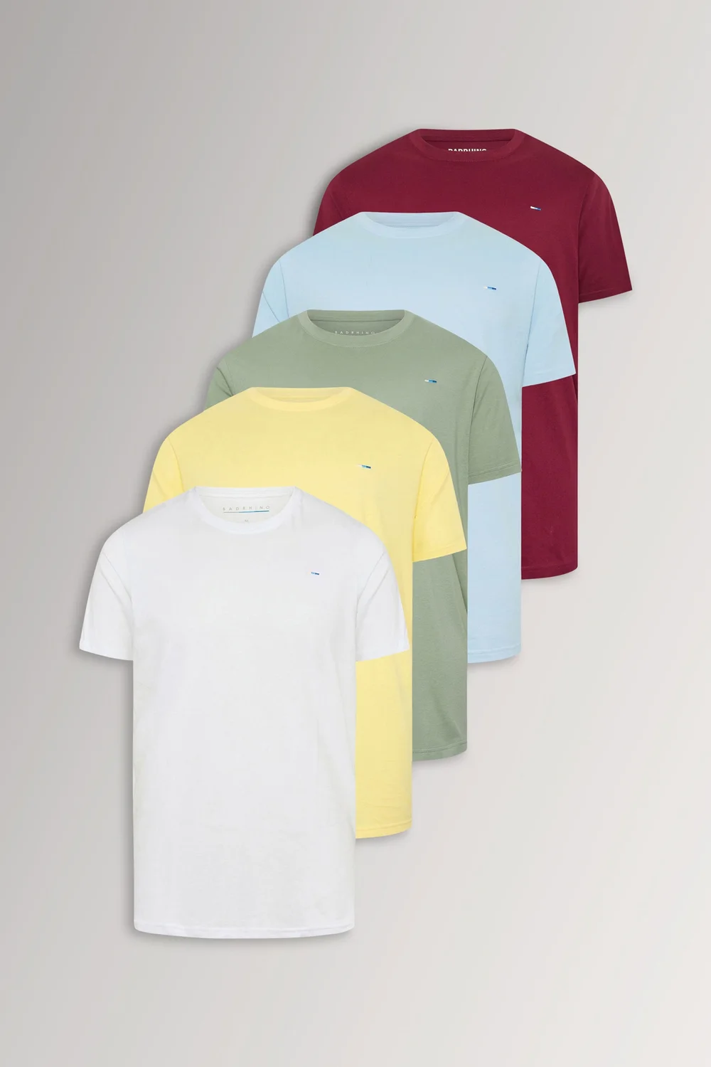 BadRhino 5 Pack Yellow/Green/Blue/Red/White Core T-Shirts - 5-6XL Image 1