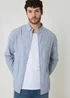 Threadbare Blue Stripe Linen Cotton Blend Long Sleeve Shirt - 2XL Image 1
