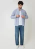 Threadbare Blue Stripe Linen Cotton Blend Long Sleeve Shirt - 2XL Image 4