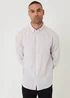 Threadbare Stone Stripe Linen Cotton Blend Long Sleeve Shirt - M Image 1