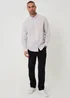 Threadbare Stone Stripe Linen Cotton Blend Long Sleeve Shirt - M Image 3