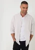 Threadbare Stone Stripe Linen Cotton Blend Long Sleeve Shirt - M Image 4