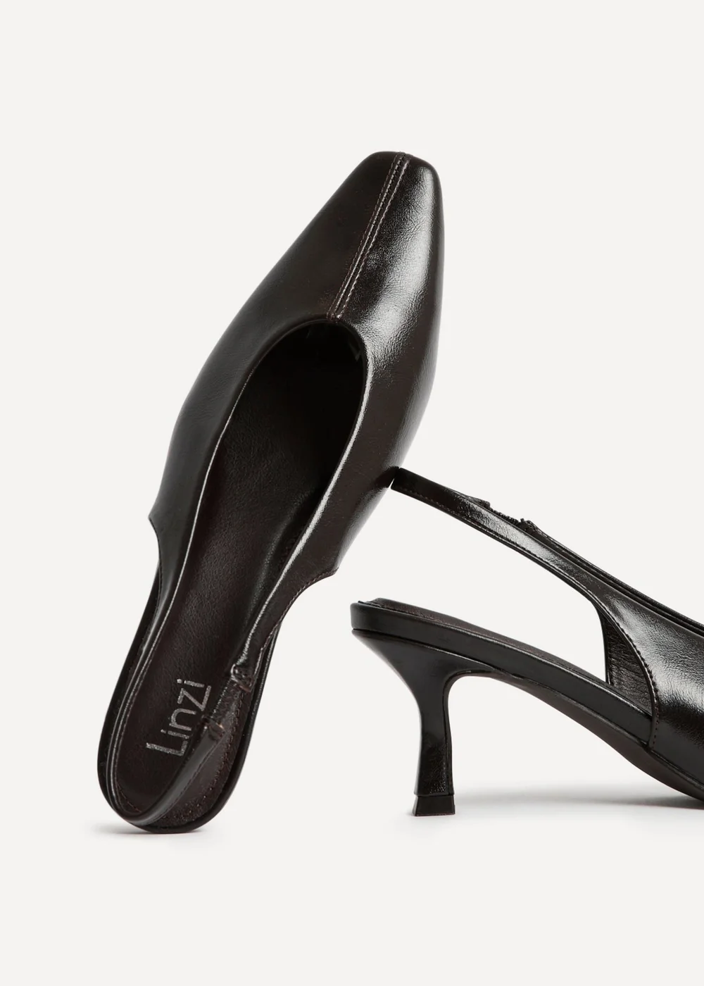 Linzi Method Brown Square Toe Court Heels - Size 7 Image 5