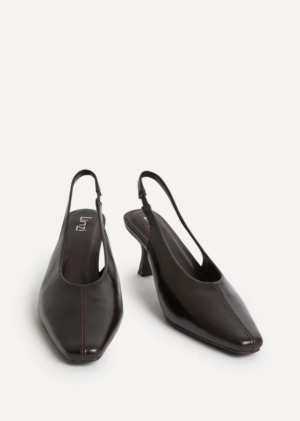 Linzi Method Brown Square Toe Court Heels - Size 7 Image 3