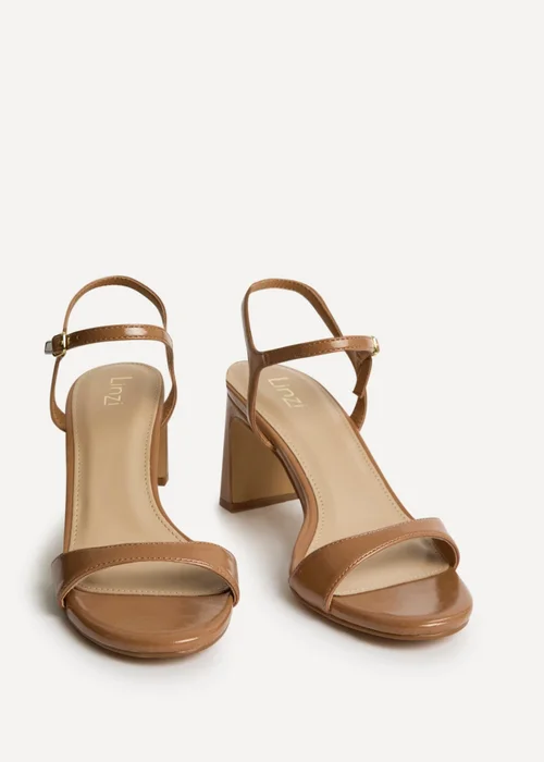 Linzi Charisma Camel Faux Leather Heeled Sandals - Size 3 Image 3