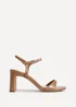 Linzi Charisma Camel Faux Leather Heeled Sandals - Size 3 Image 2