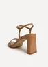 Linzi Charisma Camel Faux Leather Heeled Sandals - Size 3 Image 4