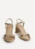 Linzi Charisma Gold Faux Leather Heeled Sandals - Size 5 Image 3