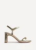Linzi Charisma Gold Faux Leather Heeled Sandals - Size 5 Image 2