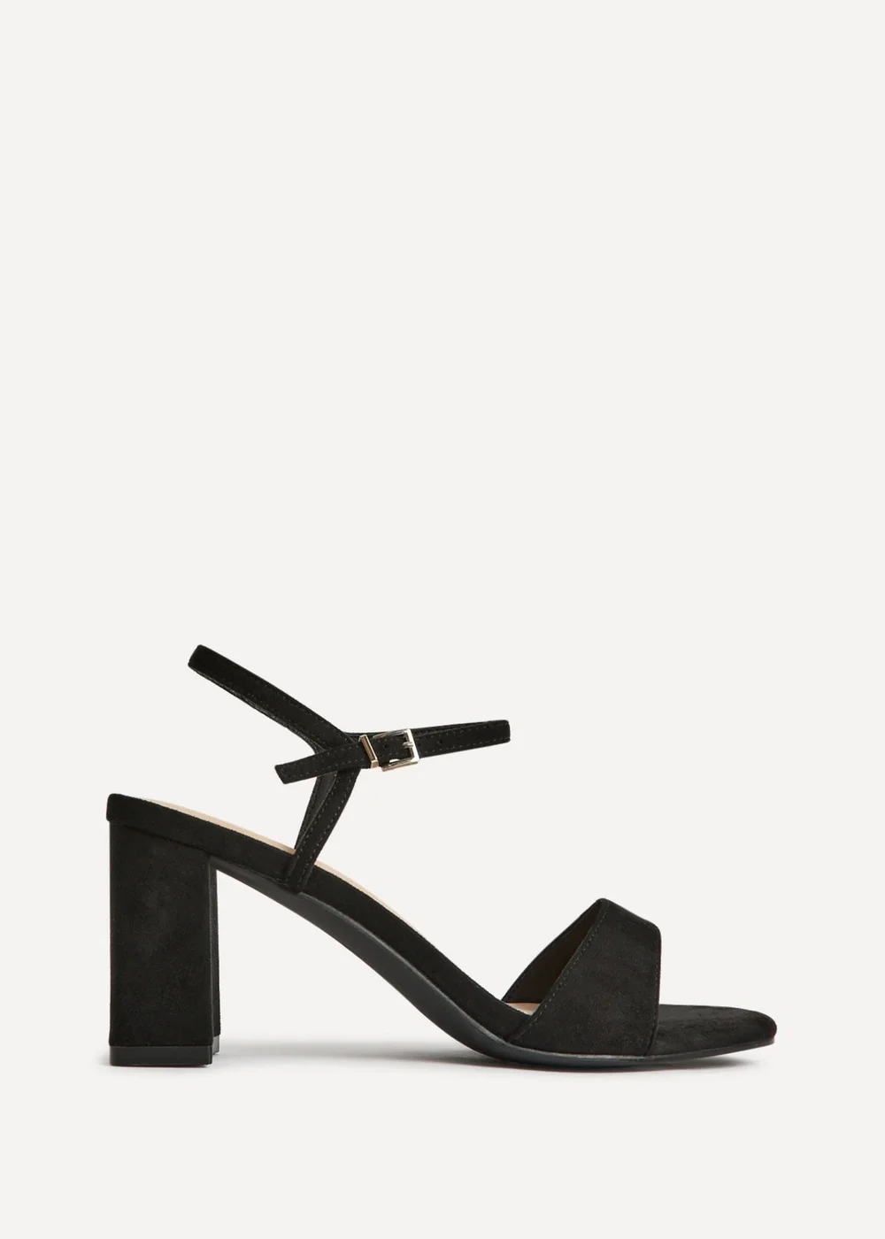 Linzi Reveal Black Faux Suede Block Heeled Sandals - Size 6 Image 2