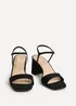 Linzi Reveal Black Faux Suede Block Heeled Sandals - Size 6 Image 3