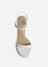 Linzi Charisma White Faux Leather Heeled Sandals - Size 7 Image 4