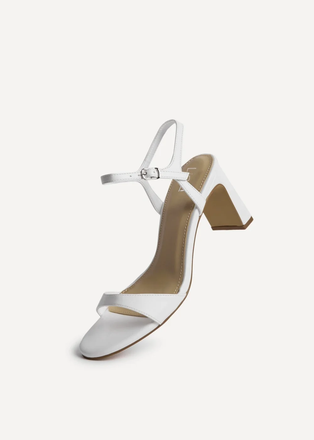 Linzi Charisma White Faux Leather Heeled Sandals - Size 7 Image 5