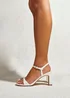 Linzi Charisma White Faux Leather Heeled Sandals - Size 7 Image 1