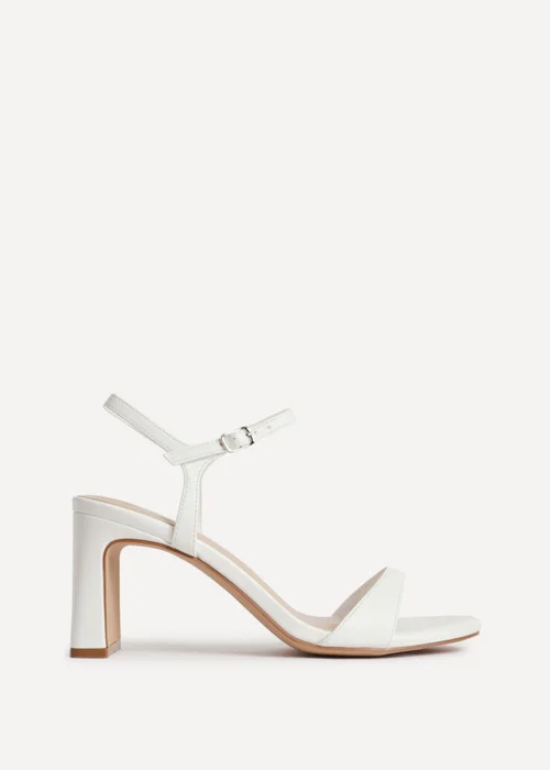 Linzi Charisma White Faux Leather Heeled Sandals - Size 7 Image 2