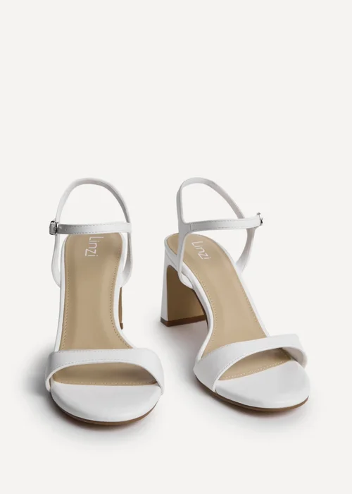 Linzi Charisma White Faux Leather Heeled Sandals - Size 7 Image 3