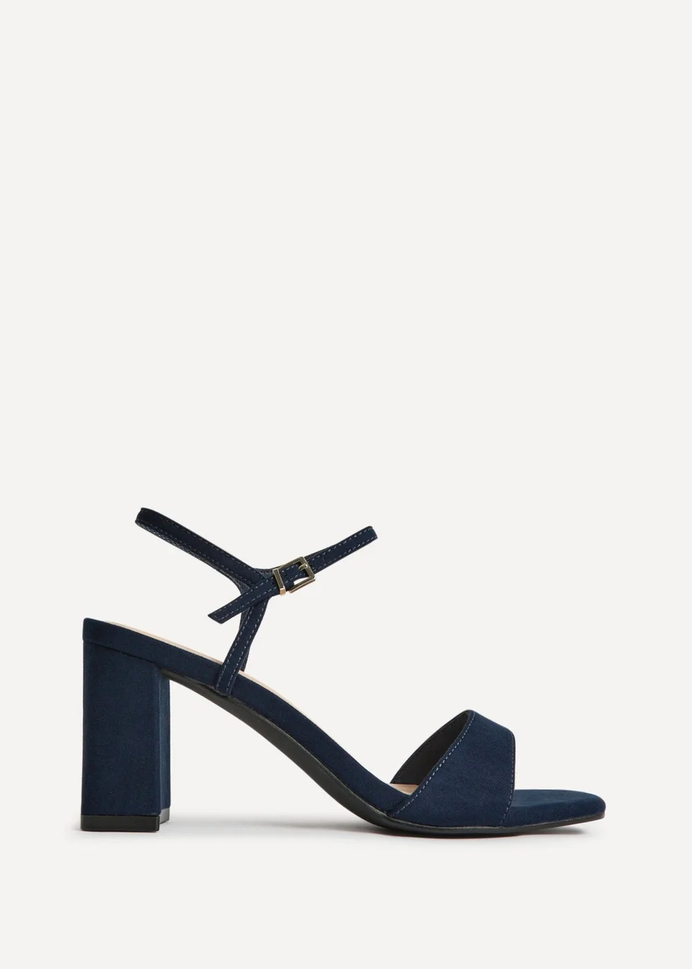 Linzi Reveal Navy Faux Suede Block Heeled Sandals - Size 6 Image 2