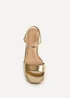 Linzi Reveal Gold Faux Leather Block Heeled Sandals - 8 Image 4
