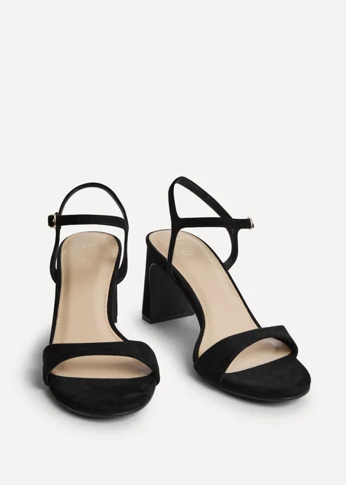 Linzi Charisma Black Faux Suede Heeled Sandals - 8 Image 3