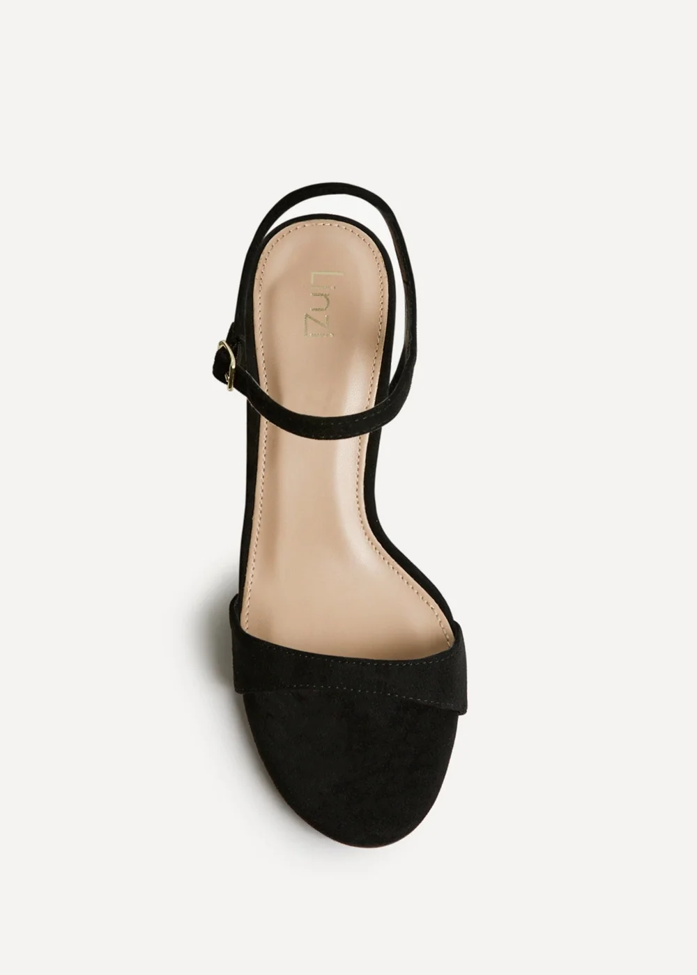 Linzi Charisma Black Faux Suede Heeled Sandals - 8 Image 4