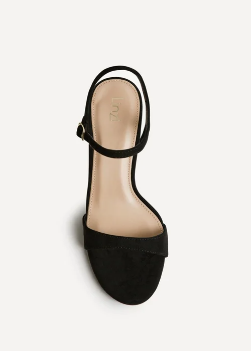 Linzi Charisma Black Faux Suede Heeled Sandals - 8 Image 4