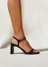 Linzi Charisma Black Faux Suede Heeled Sandals - 8 Image 1
