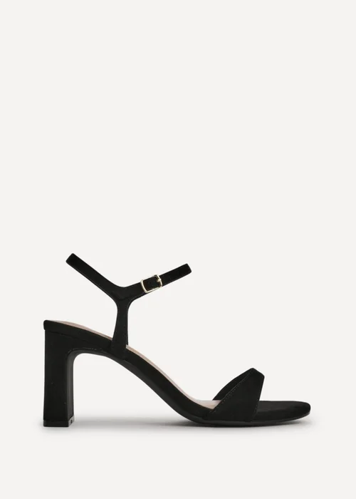 Linzi Charisma Black Faux Suede Heeled Sandals - 8 Image 2
