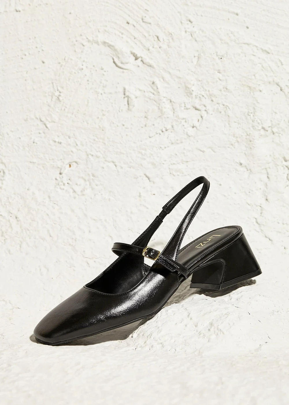 Linzi Society Black Faux Leather Mary Jane Heels - Size 5 Image 6