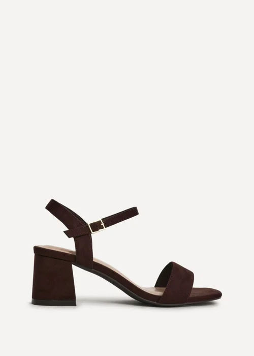 Linzi Darcie Brown Faux Suede Heeled Sandals - 4 Image 1