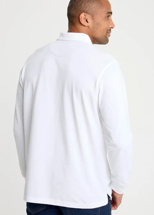 Cotton Traders White Long Sleeve Polo Shirt - 4XL Image 3