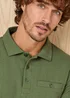 Cotton Traders Green Basil Signature Short Sleeve Textured Polo Shirt - 5XL Image 3