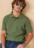 Cotton Traders Green Basil Signature Short Sleeve Textured Polo Shirt - 5XL Image 4