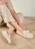 Totes Isotoner Stone Linen Bow Moccasin Slippers - 5 Image 1