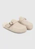 Totes Isotoner Stone Suedette Open Back Moccasin Slippers - Size 5 Image 2