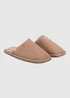 Totes Isotoner Mink Brown Square Toe Stripe Mule Slippers - 4 Image 2