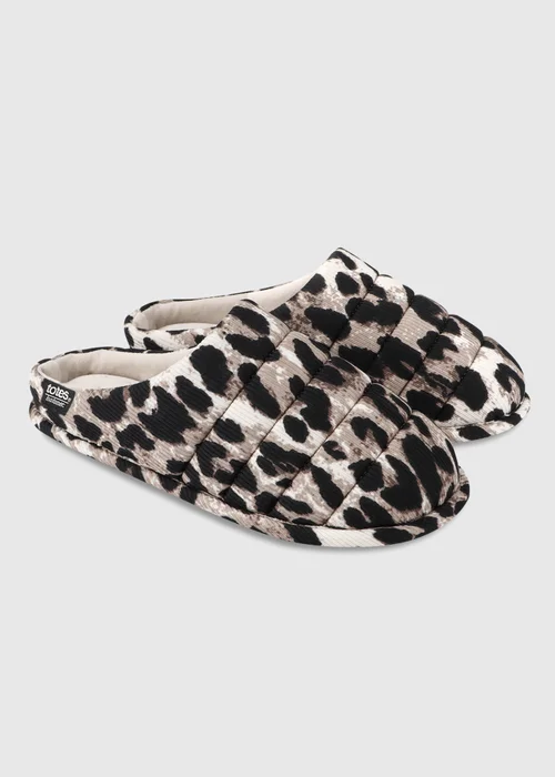 Totes Isotoner Animal Print Swept Back Mule Slippers - 4 Image 2