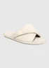 Totes Isotoner Stone Linen Twist Open Toe Slippers - Size 6 Image 3