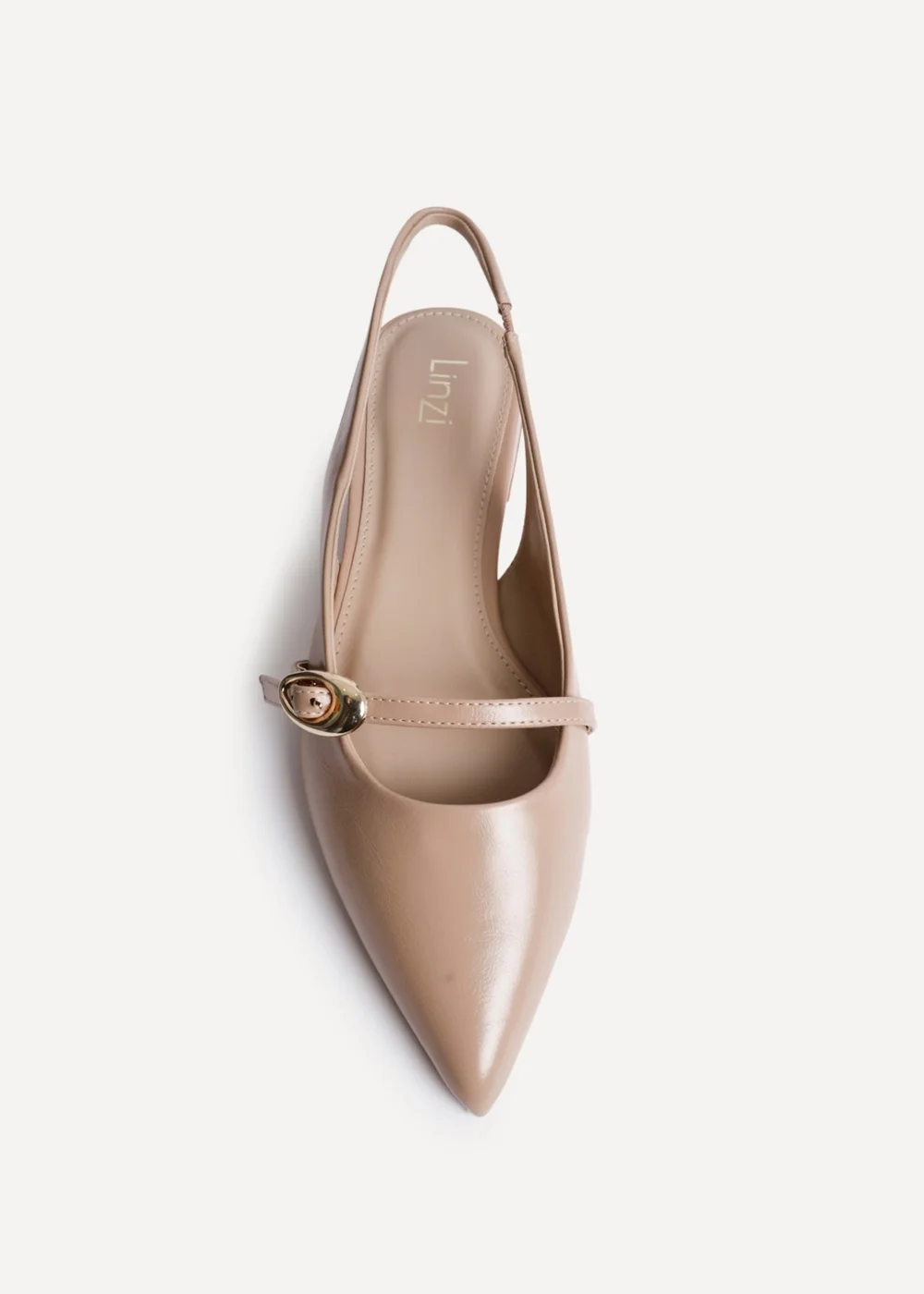 Linzi Align Nude Faux Leather Ballet Flats - Size 6 Image 4