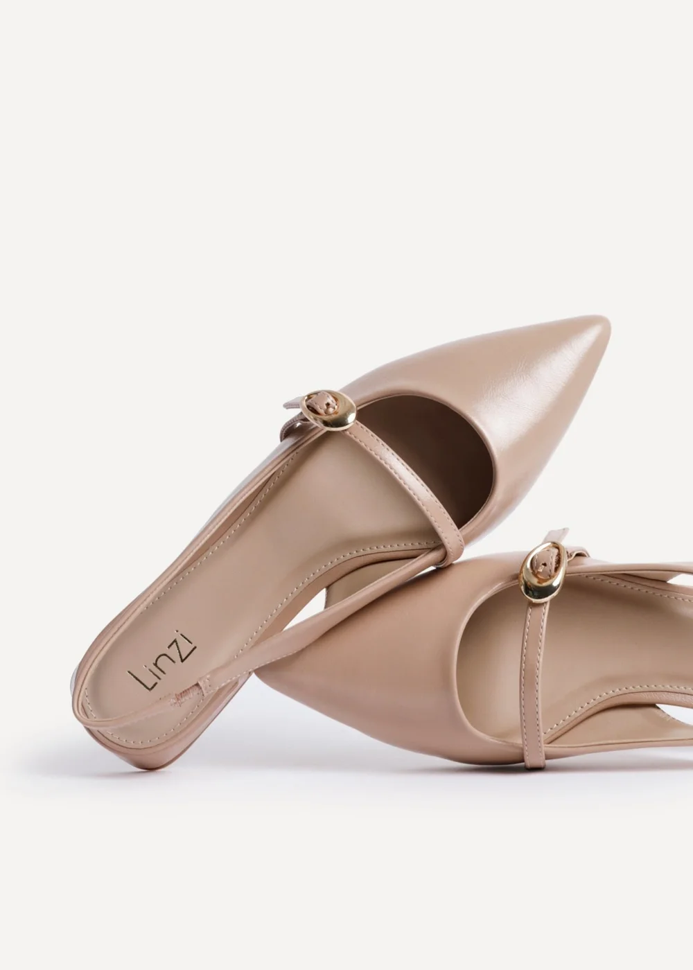 Linzi Align Nude Faux Leather Ballet Flats - Size 6 Image 5