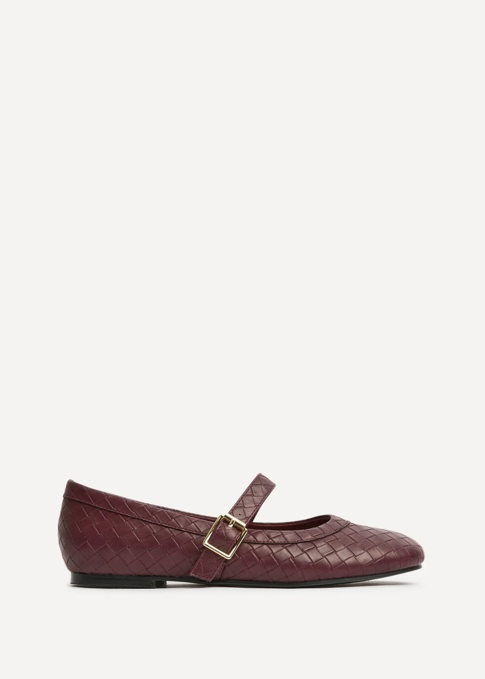 Linzi Routine Burgundy Woven Effect Ballet Flats - Size 5 Image 2